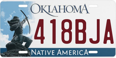 OK license plate 418BJA