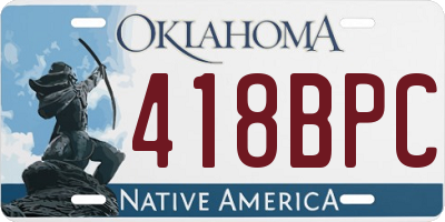 OK license plate 418BPC
