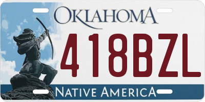 OK license plate 418BZL