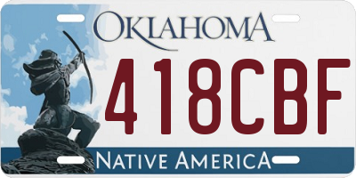 OK license plate 418CBF