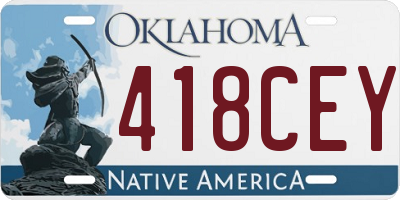 OK license plate 418CEY