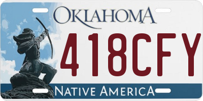 OK license plate 418CFY