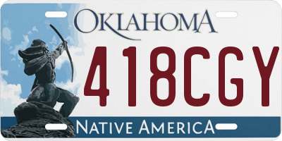 OK license plate 418CGY