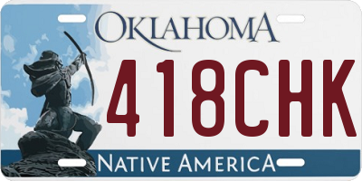 OK license plate 418CHK
