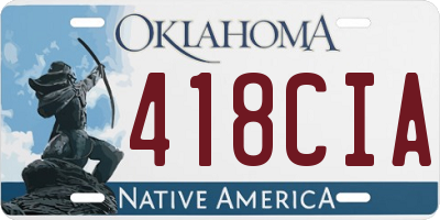 OK license plate 418CIA