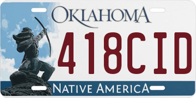 OK license plate 418CID