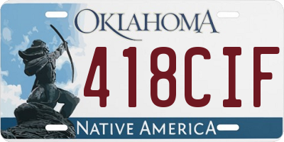 OK license plate 418CIF