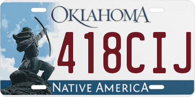 OK license plate 418CIJ