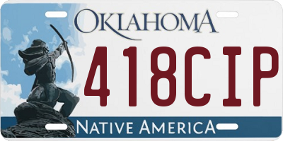 OK license plate 418CIP