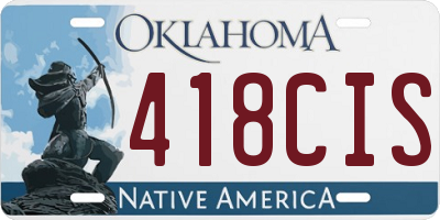 OK license plate 418CIS