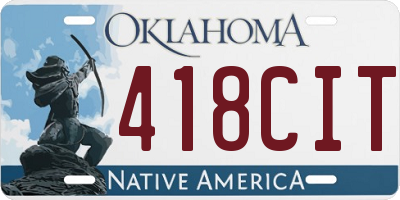 OK license plate 418CIT