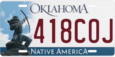 OK license plate 418COJ