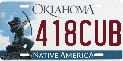 OK license plate 418CUB