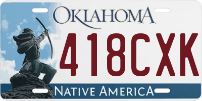 OK license plate 418CXK