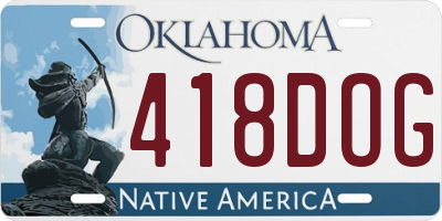 OK license plate 418DOG