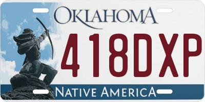 OK license plate 418DXP