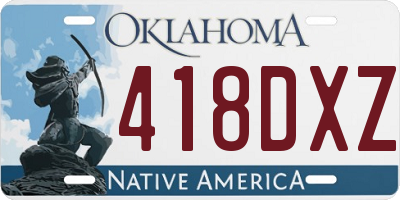 OK license plate 418DXZ