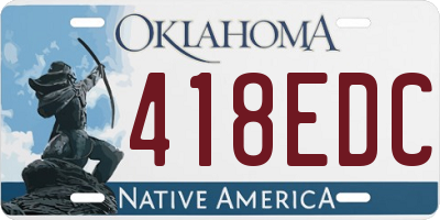 OK license plate 418EDC