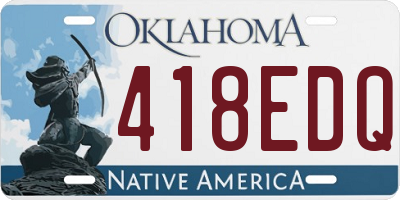 OK license plate 418EDQ