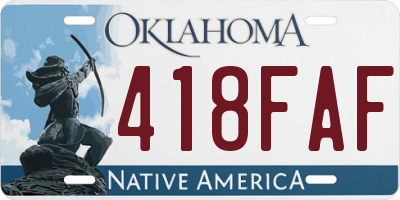 OK license plate 418FAF