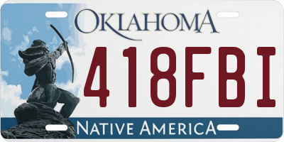 OK license plate 418FBI