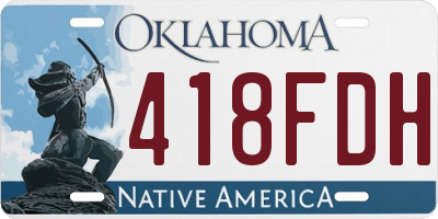 OK license plate 418FDH