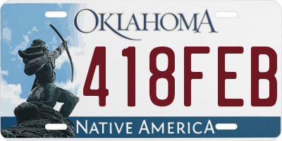 OK license plate 418FEB