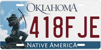 OK license plate 418FJE