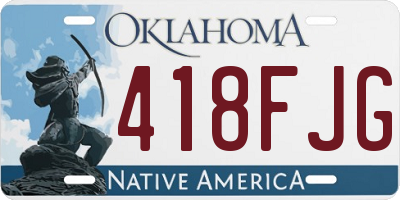 OK license plate 418FJG