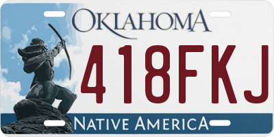 OK license plate 418FKJ
