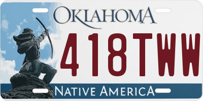 OK license plate 418TWW