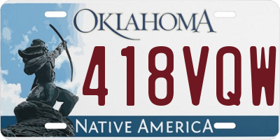 OK license plate 418VQW