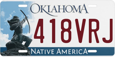 OK license plate 418VRJ