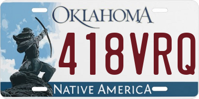 OK license plate 418VRQ