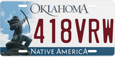 OK license plate 418VRW