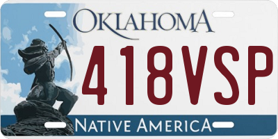 OK license plate 418VSP