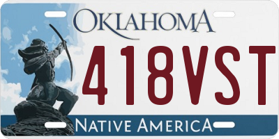 OK license plate 418VST