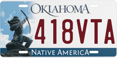 OK license plate 418VTA