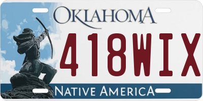 OK license plate 418WIX
