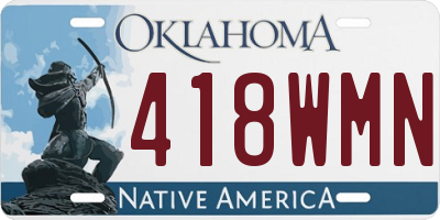 OK license plate 418WMN