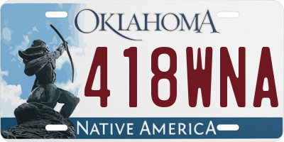 OK license plate 418WNA