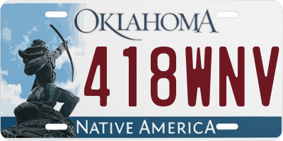 OK license plate 418WNV