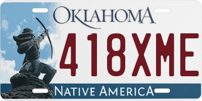OK license plate 418XME