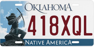 OK license plate 418XQL