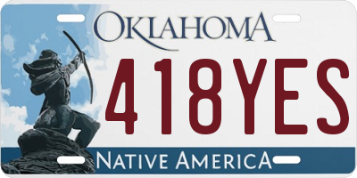 OK license plate 418YES