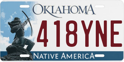 OK license plate 418YNE