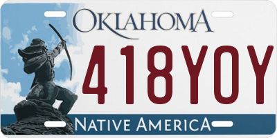OK license plate 418YOY