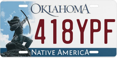 OK license plate 418YPF