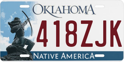 OK license plate 418ZJK