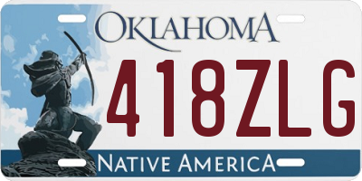 OK license plate 418ZLG